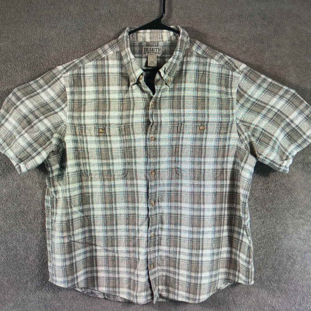 Quiksilver Short-Sleeve Plaid Button-Down Shirt - Brown & Green